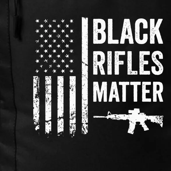 Black Rifles Matter Funny Pro Gun Rights American Flag Daily Commute Backpack