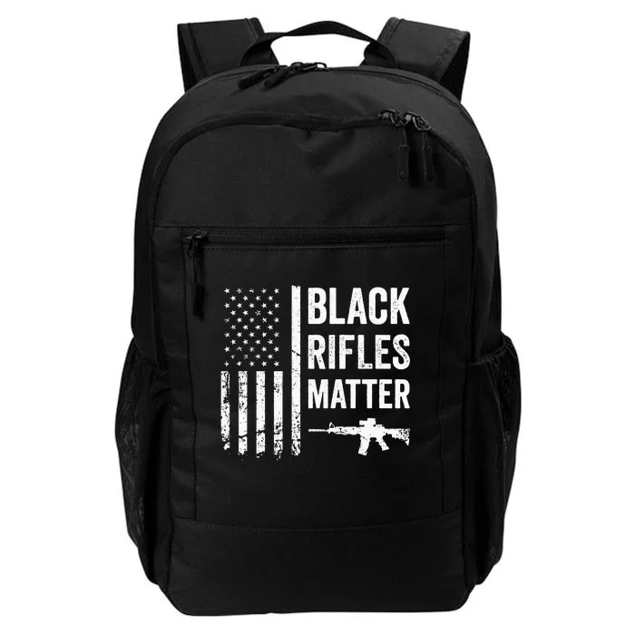 Black Rifles Matter Funny Pro Gun Rights American Flag Daily Commute Backpack