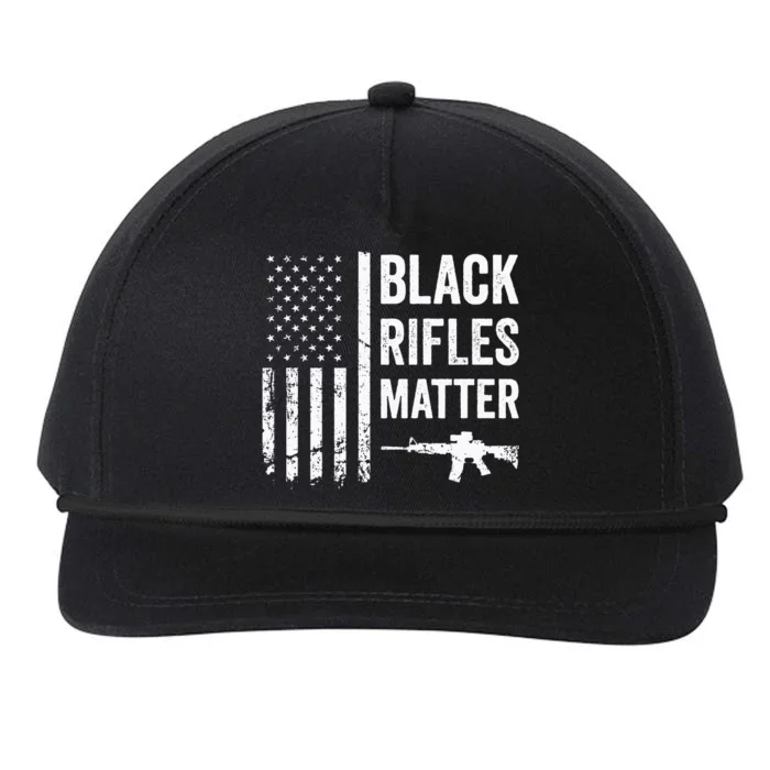 Black Rifles Matter Funny Pro Gun Rights American Flag Snapback Five-Panel Rope Hat