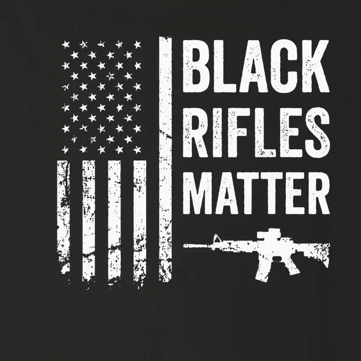 Black Rifles Matter Funny Pro Gun Rights American Flag Toddler Long Sleeve Shirt