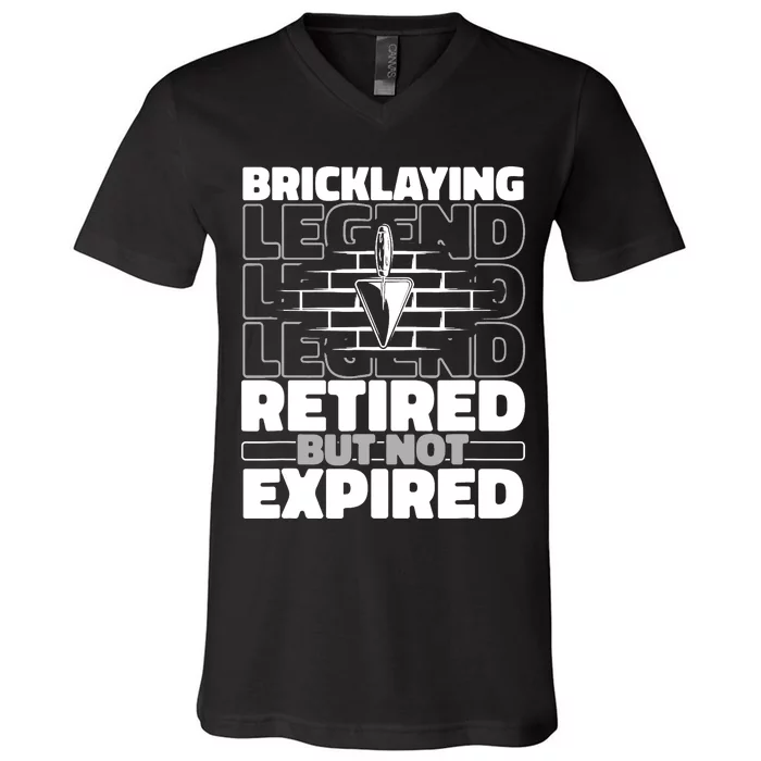 Brickie Retiree Mason Masonry Brick Cement Block Bricklayer V-Neck T-Shirt