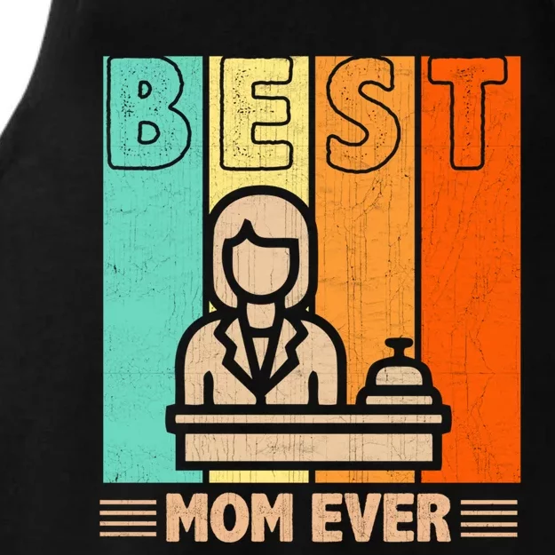 Best Receptionist Mom Ever Retro Graphic Mama Mother's Day Gift Ladies Tri-Blend Wicking Tank