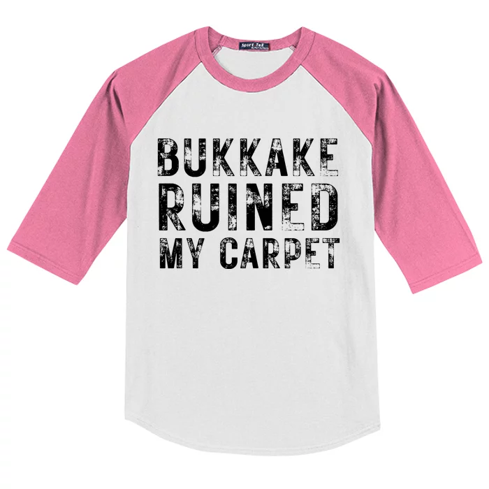 Bukkake Ruined My Carpet Kids Colorblock Raglan Jersey