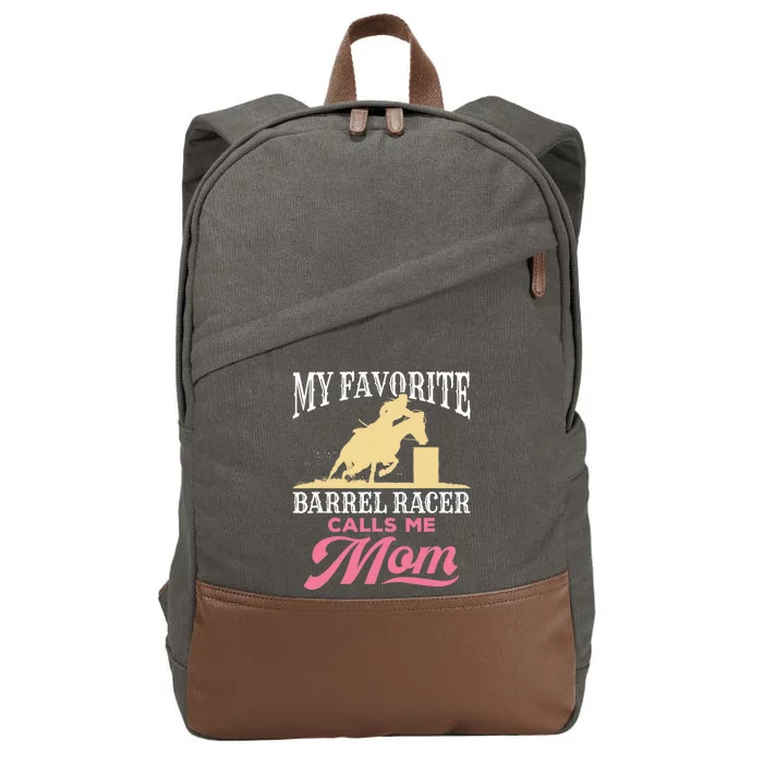 Barrel Racing Mom Horse Favorite Barrel Racer Mother's Day Cotton Canvas Backpack