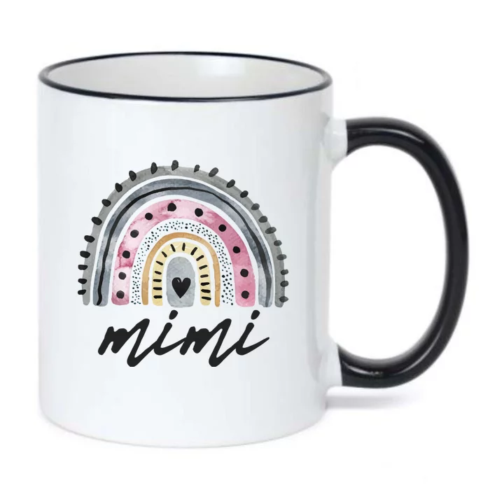 Boho Rainbow Mimi Watercolor New Grandma Black Color Changing Mug