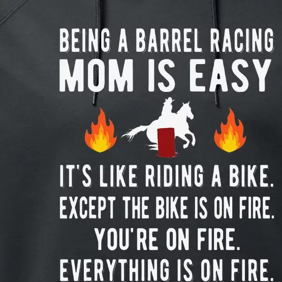 Barrel Racing Mom Funny Barrel Racing Mother Performance Fleece Hoodie