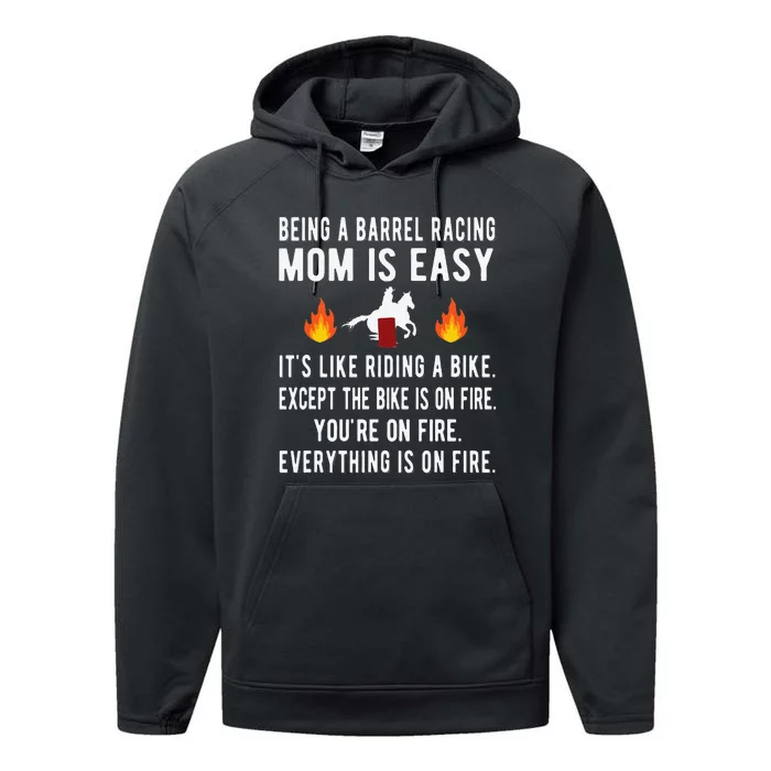 Barrel Racing Mom Funny Barrel Racing Mother Performance Fleece Hoodie