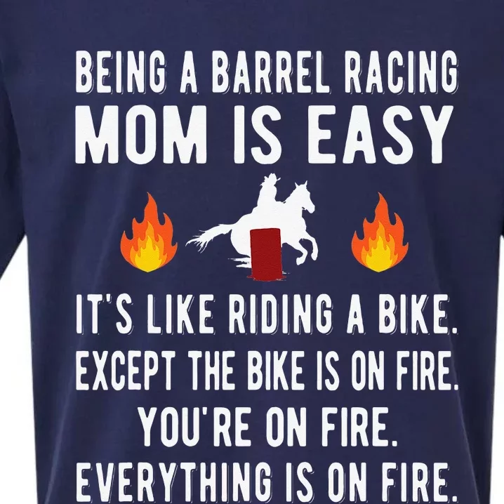 Barrel Racing Mom Funny Barrel Racing Mother Sueded Cloud Jersey T-Shirt