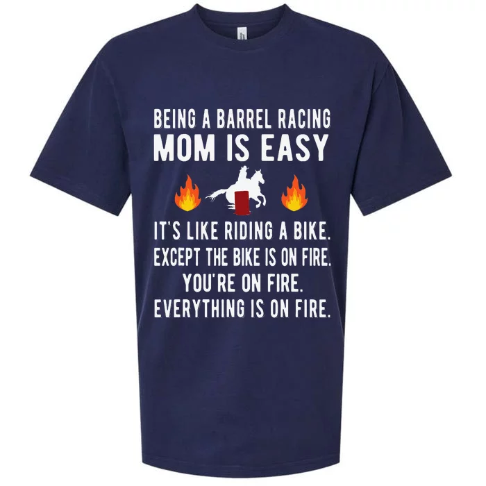 Barrel Racing Mom Funny Barrel Racing Mother Sueded Cloud Jersey T-Shirt