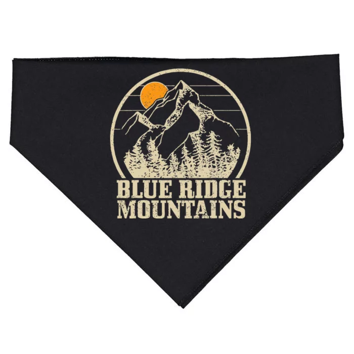 Blue Ridge Mountains Vintage Vintage Hiking Camping Gift USA-Made Doggie Bandana