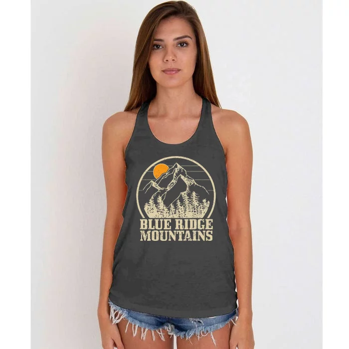 Blue Ridge Mountains Vintage Vintage Hiking Camping Gift Women's Knotted Racerback Tank