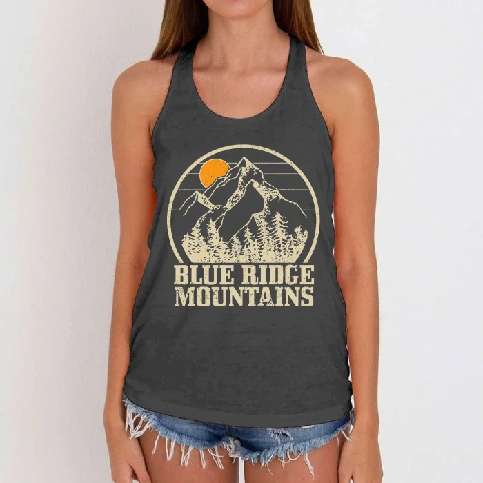 Blue Ridge Mountains Vintage Vintage Hiking Camping Gift Women's Knotted Racerback Tank