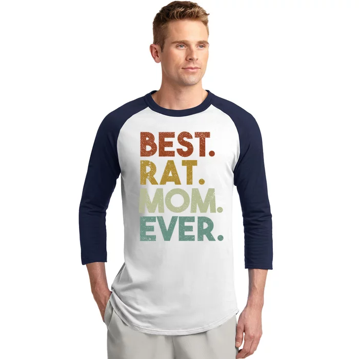 Best Rat Mom Ever Retro Rat Lovers Cool Gift Baseball Sleeve Shirt