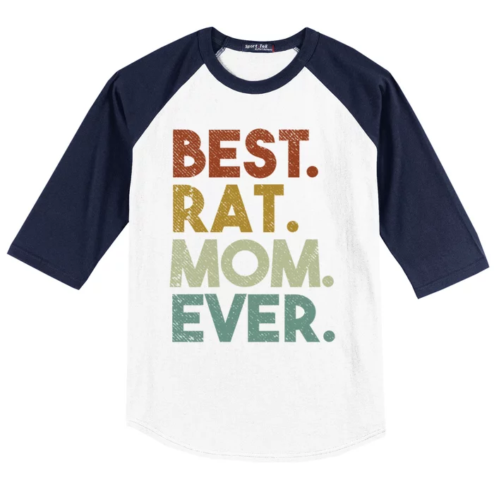 Best Rat Mom Ever Retro Rat Lovers Cool Gift Baseball Sleeve Shirt