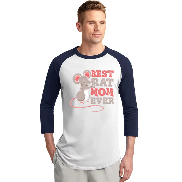 Best Rat Mom Ever Cute Lover Animal Rats Mother Mommy Gift Baseball Sleeve Shirt