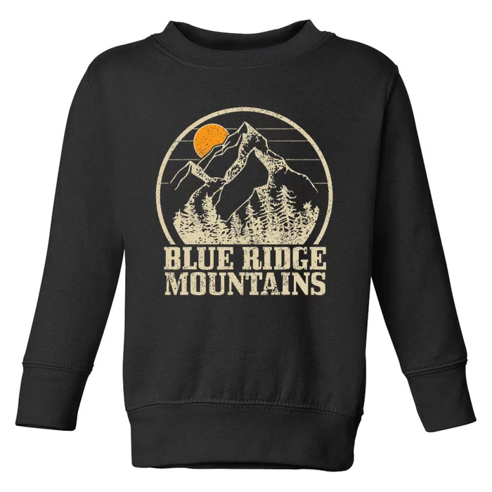 Blue Ridge Mountains Vintage Vintage Hiking Camping Gift Toddler Sweatshirt