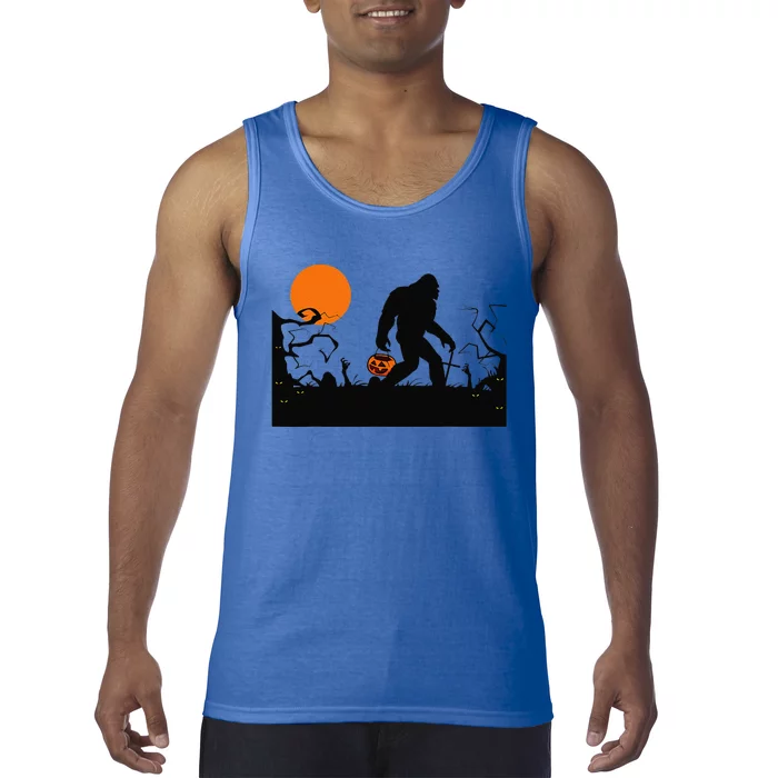 Bigfoot Red Moon Halloween Bigfoot Lover Tank Top