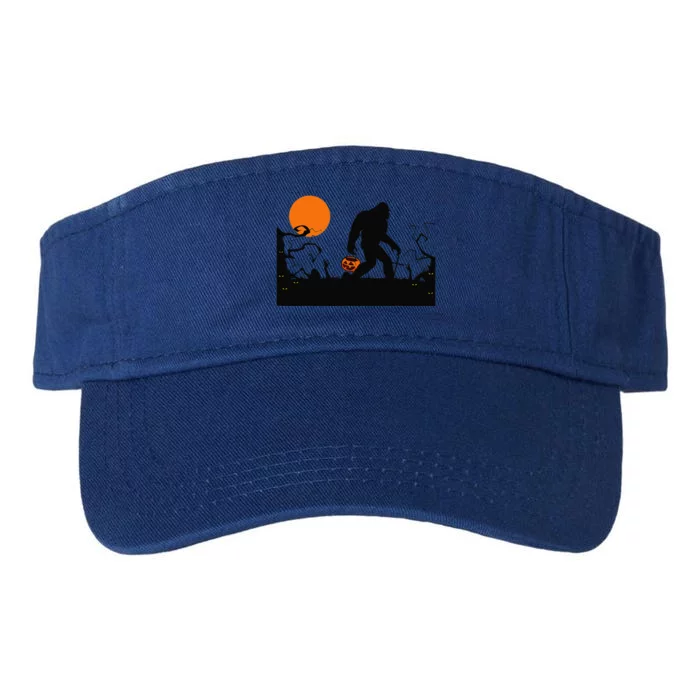 Bigfoot Red Moon Halloween Bigfoot Lover Valucap Bio-Washed Visor