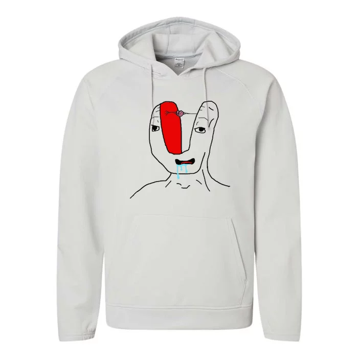 Brain Rot Meme Performance Fleece Hoodie