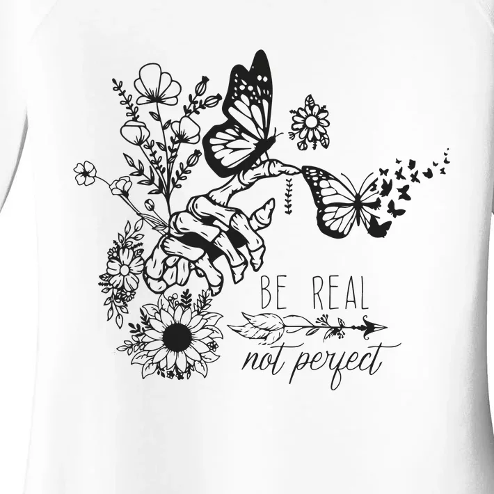 Be Real Not Perfect Self Love Women's Perfect Tri Tunic Long Sleeve Shirt