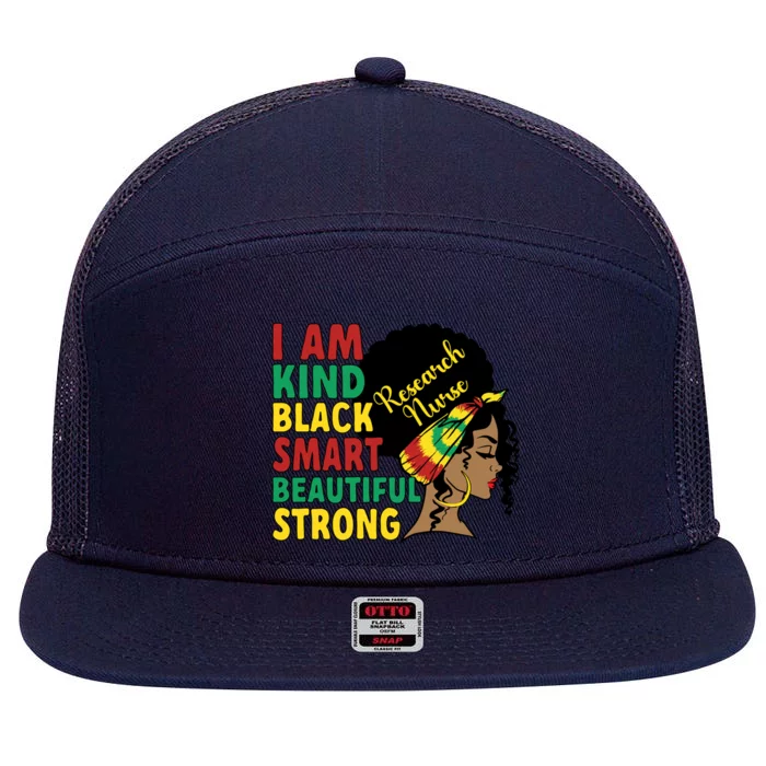 Black Research Nurse African American Research Nursing Meaningful Gift 7 Panel Mesh Trucker Snapback Hat