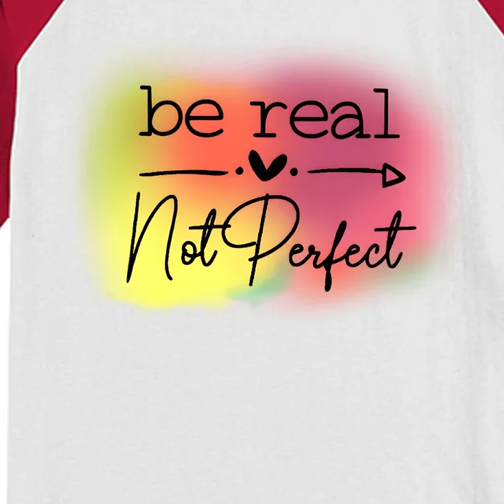 Be Real Not Perfect Kids Colorblock Raglan Jersey