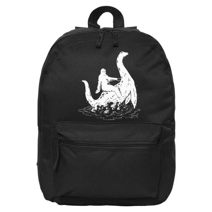 Bigfoot Rides Nessy Better Than Your Mom Sasquatch Rider 16 in Basic Backpack