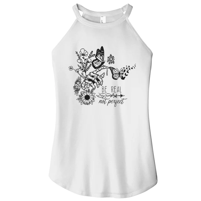 Be Real Not Perfect Cut Files For Cricut Self Love Women’s Perfect Tri Rocker Tank