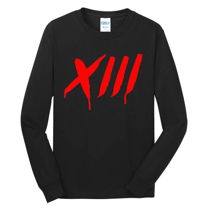 Bleeding Roman Numeral Thirn Scary Slasher Tall Long Sleeve T-Shirt