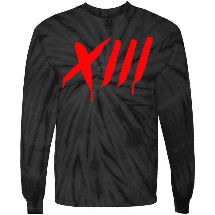 Bleeding Roman Numeral Thirn Scary Slasher Tie-Dye Long Sleeve Shirt