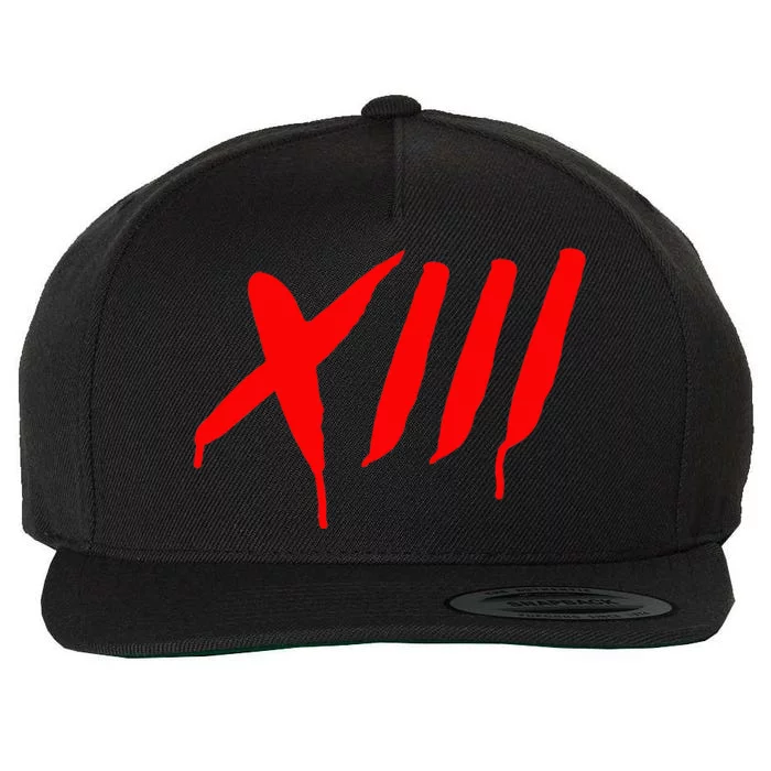 Bleeding Roman Numeral Thirn Scary Slasher Wool Snapback Cap