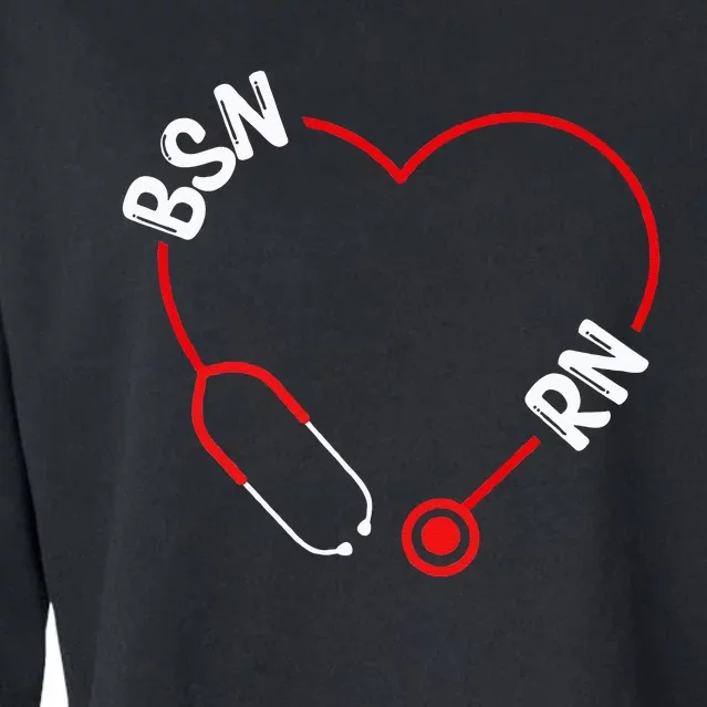 BSN RN Nurse Graduation Nursing Essentials BSN Nurses Cropped Pullover Crew