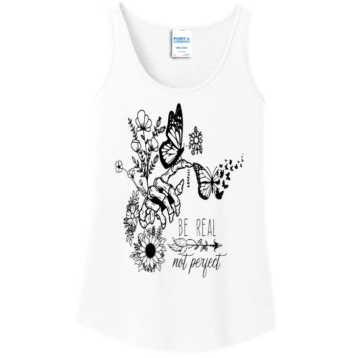 Be Real Not Perfect Self Love Ladies Essential Tank