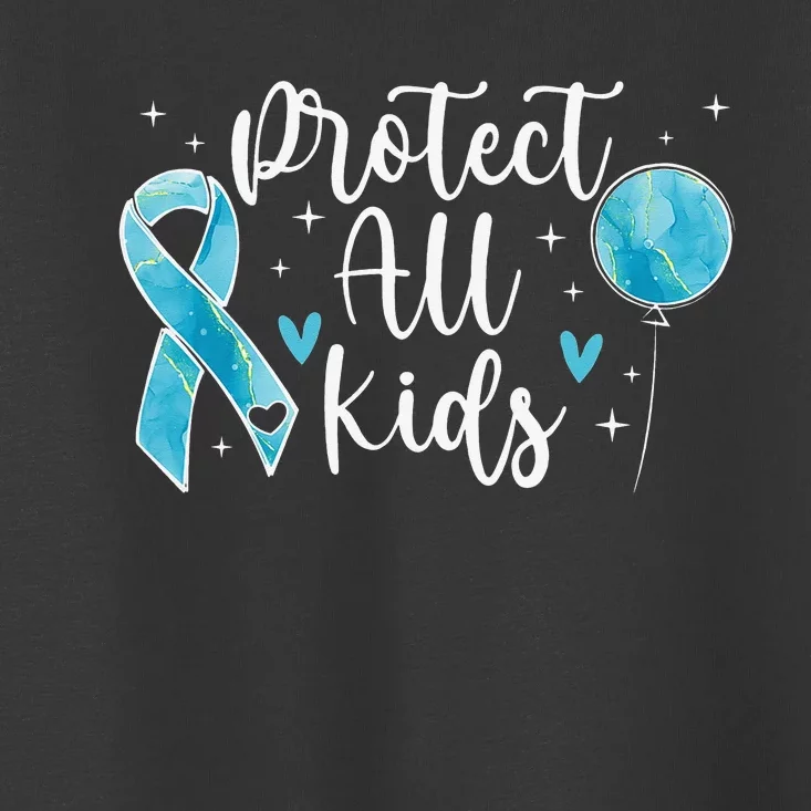 Blue Ribbon No For Child Abuse Excuse Prevention Month April Toddler T-Shirt