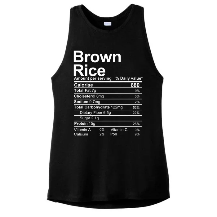 Brown Rice Nutrition Facts Label Ladies Tri-Blend Wicking Tank