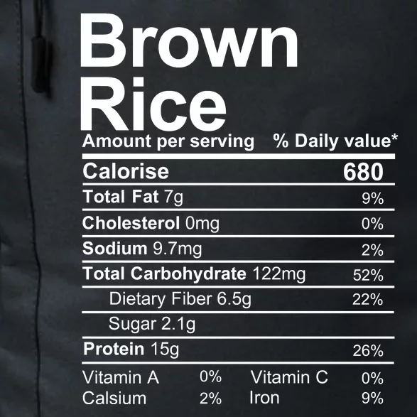 Brown Rice Nutrition Facts Label Daily Commute Backpack