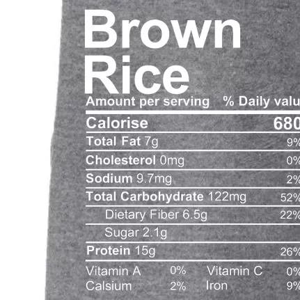 Brown Rice Nutrition Facts Label Doggie 3-End Fleece Hoodie