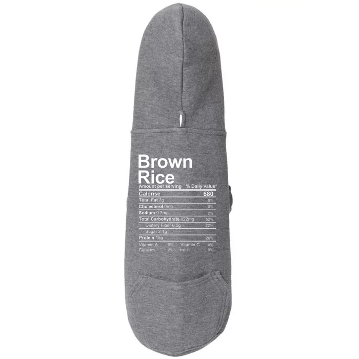 Brown Rice Nutrition Facts Label Doggie 3-End Fleece Hoodie