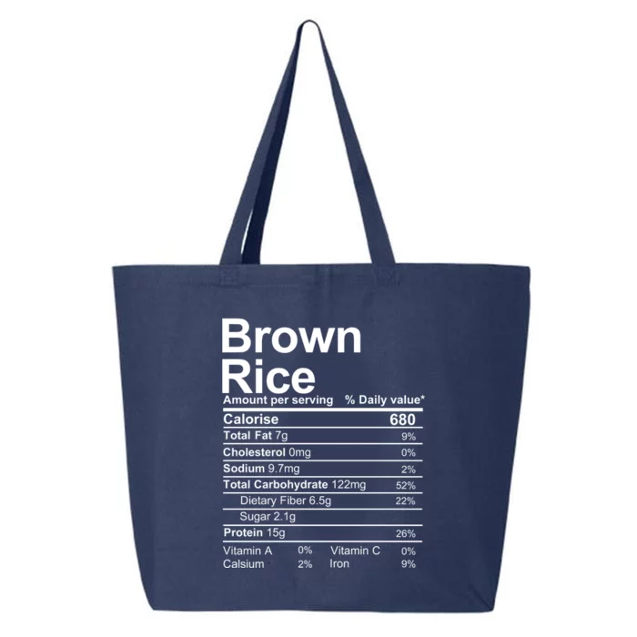 Brown Rice Nutrition Facts Label 25L Jumbo Tote