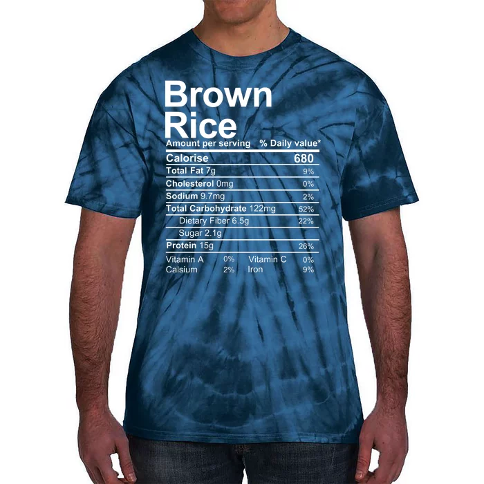 Brown Rice Nutrition Facts Label Tie-Dye T-Shirt