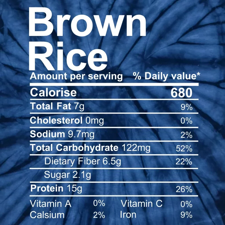 Brown Rice Nutrition Facts Label Tie-Dye T-Shirt