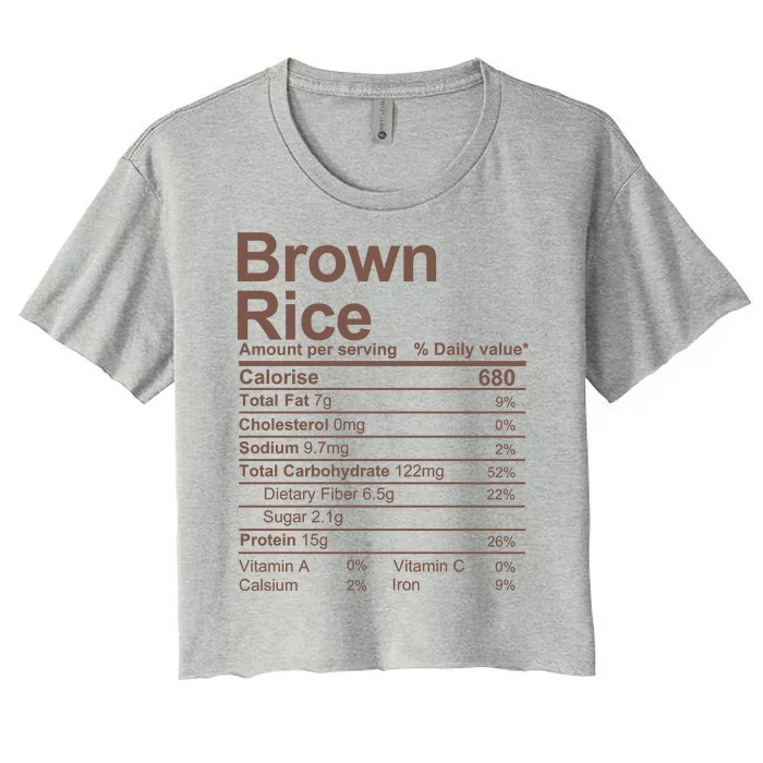 Brown Rice Nutrition Facts Label Women's Crop Top Tee