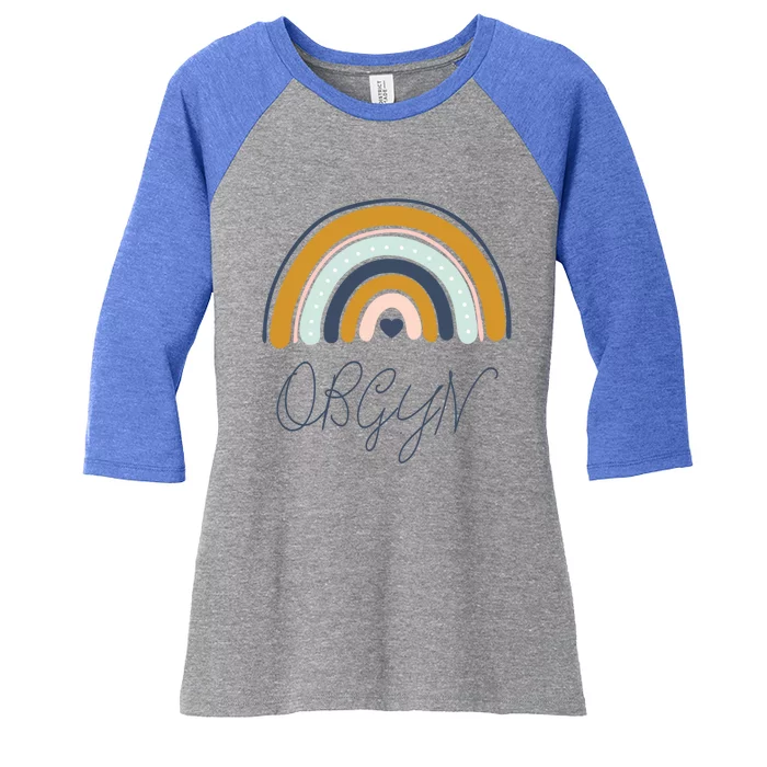 Boho Rainbow Obgyn Nurse Labor And Delivery Nurse Squad Gift Women's Tri-Blend 3/4-Sleeve Raglan Shirt