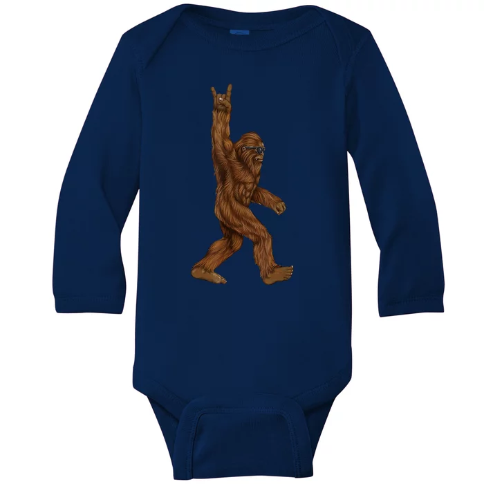 Bigfoot Rock On Baby Long Sleeve Bodysuit