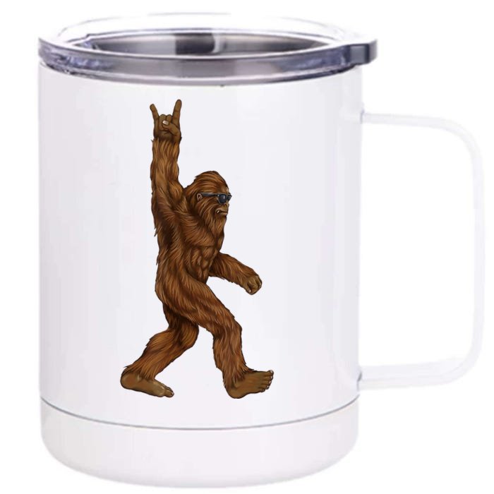 Bigfoot Rock On Front & Back 12oz Stainless Steel Tumbler Cup