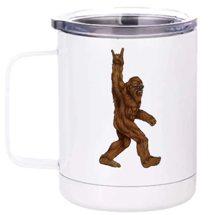 Bigfoot Rock On Front & Back 12oz Stainless Steel Tumbler Cup