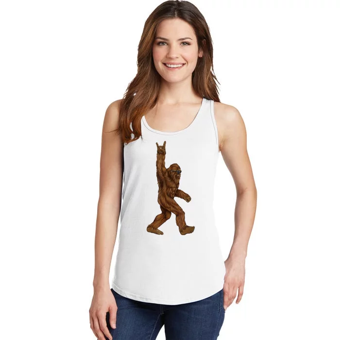 Bigfoot Rock On Ladies Essential Tank