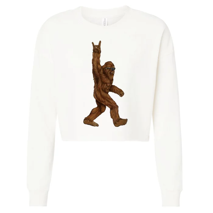 Bigfoot Rock On Cropped Pullover Crew