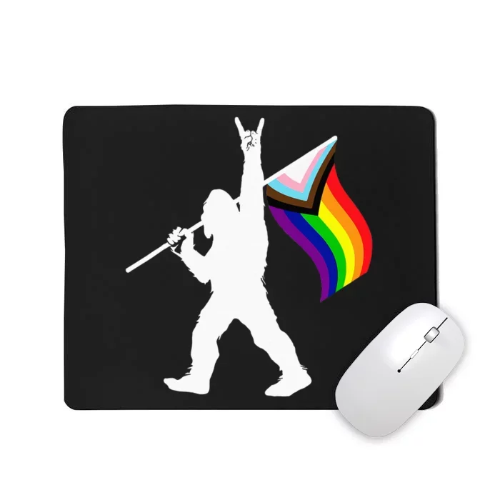 Bigfoot Rock On LGBTQ Progressive New Pride Flag Mousepad