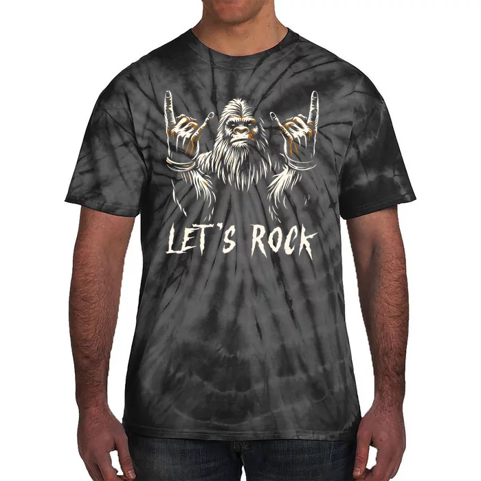 Bigfoot Rock On Funny Sasquatch Rock And Roll LetS Rock Tie-Dye T-Shirt